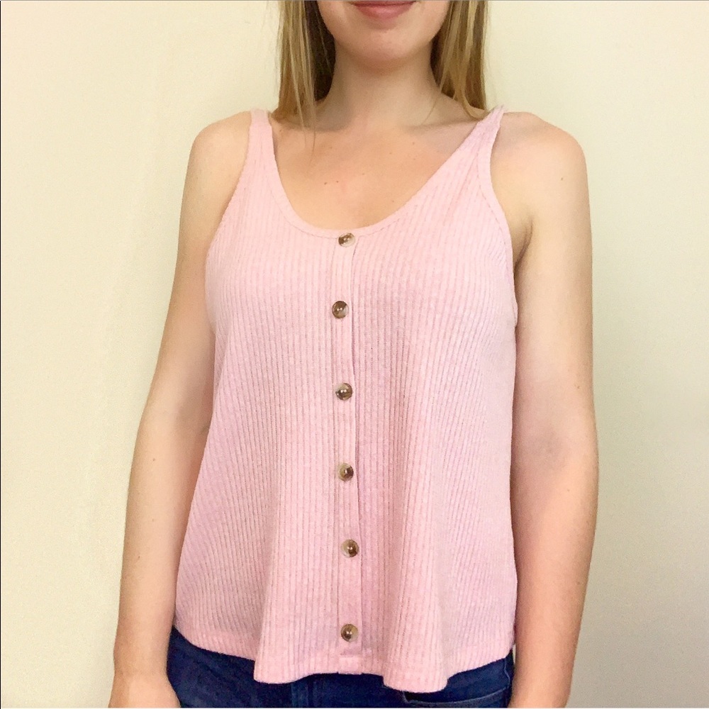 'Faithfully' Buttoned Rib Tank - Picture 2 of 5